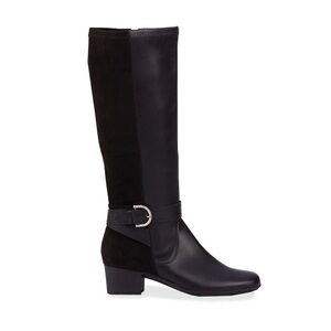 ROS HOMMERSON Max WWS Black Knee-High Leather/ Suede‎ Women's Boots, size 8M